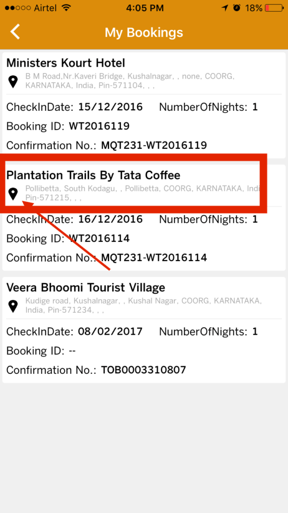 my bookings Wildtrails india app